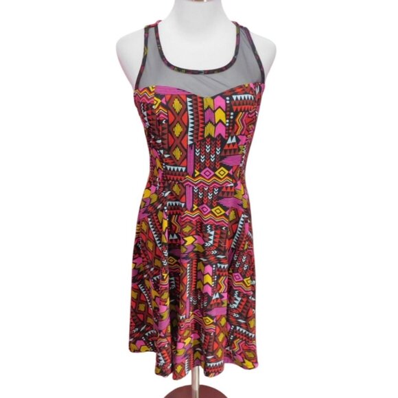 Xhilaration Multicolor Geometric Print Sleeveless Fit & Flare Dress M - Picture 1 of 12